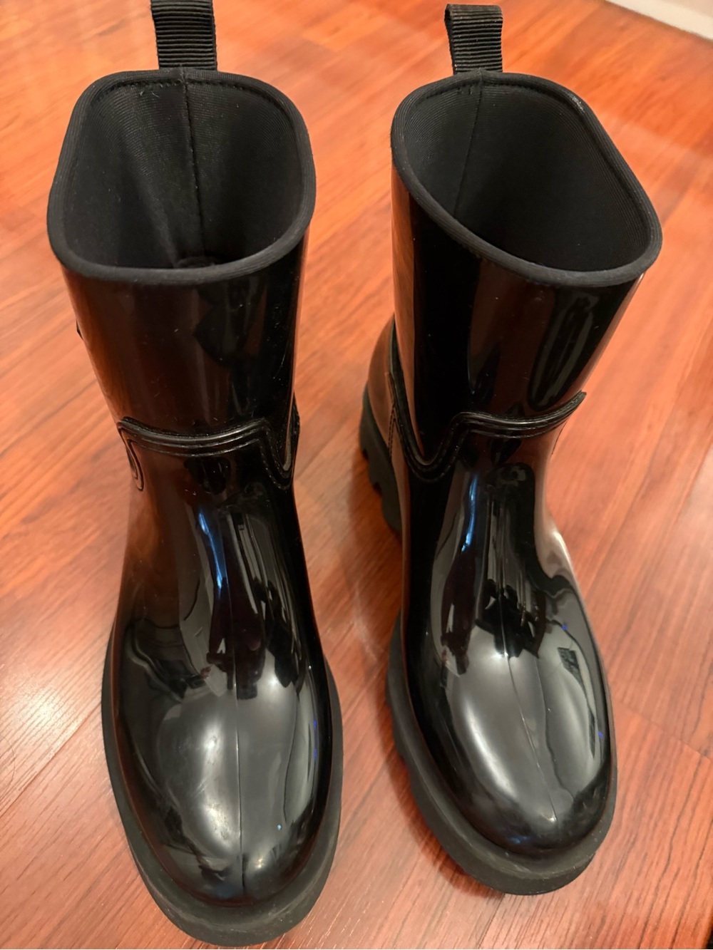 Moncler Glossy Black Rain Boots